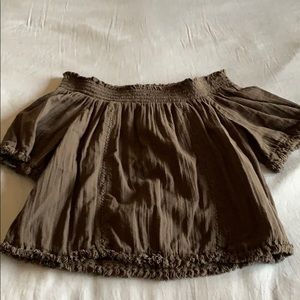 Aerie Off-the-shoulder Grey Top